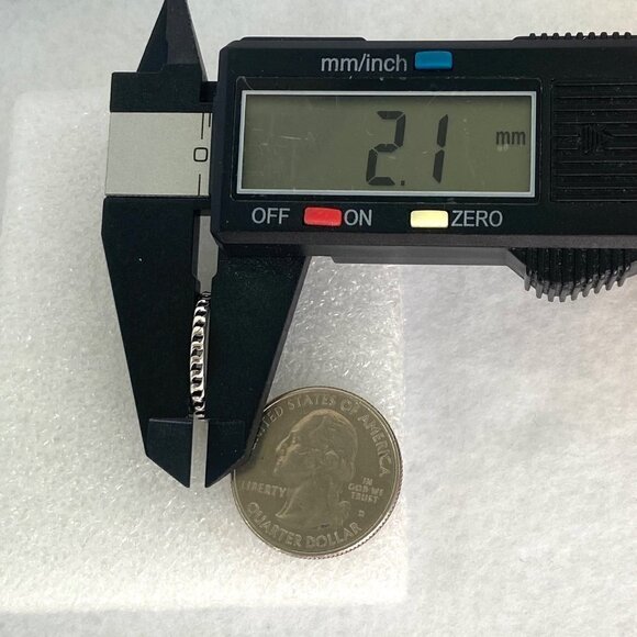 Sterling Silver 925 Dainty Round Blue Lab Created Opal Chain Band Ring Sz 5 - Picture 15 of 16